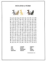pets word search