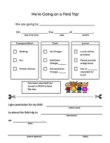 Daycare Field Trip Form