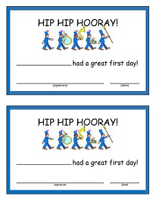 Great first day in daycare award