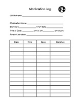 Daycare Prescription Medication Form