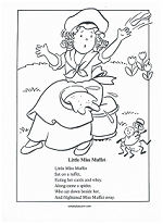 little miss muffet coloring page