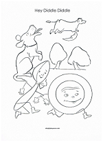 hey diddle diddle coloring page