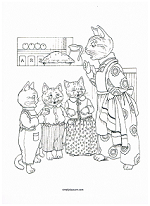 three little kittens coloring page