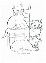 three little kittens coloring page