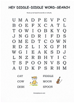 hey diddle diddle word search