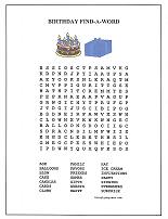 birthday word search