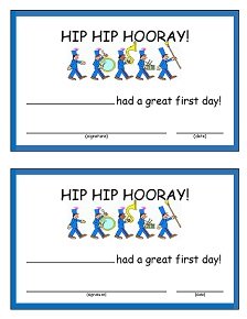 Great first day in daycare award