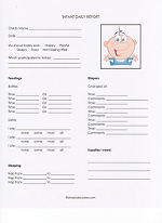 Daycare Infant Daily Report Form