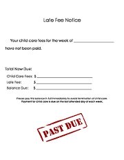 Daycare Late Fee Form