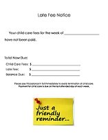 Daycare Late Fee Form