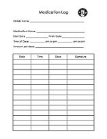 Daycare Prescription Medication Form