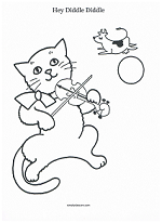 hey diddle diddle coloring page