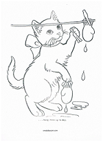 three little kittens coloring page