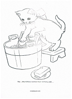 three little kittens coloring page