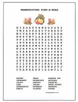 thanksgiving word search