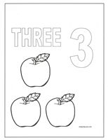 number three coloring page