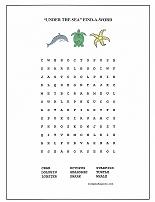 under the sea word search