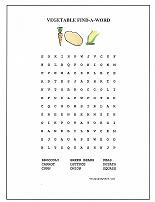 vegetables word search